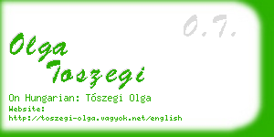 olga toszegi business card