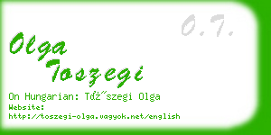 olga toszegi business card